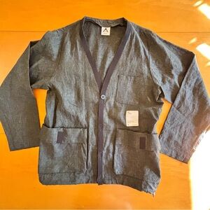 NWOT Wasted collective S linen Japanese cargo style lightweight shirt jacket